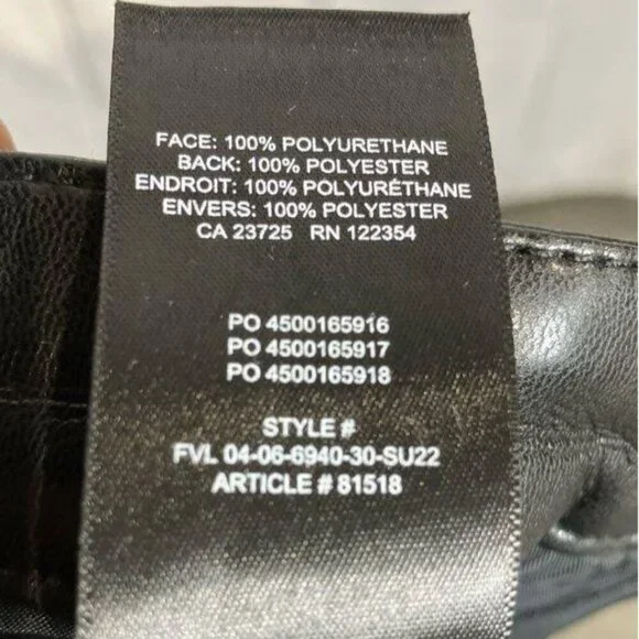 NWT Aritzia Wilfred The Melina Vegan Leather Pants in Black Sz 8, 34" inseam - Picture 7 of 9